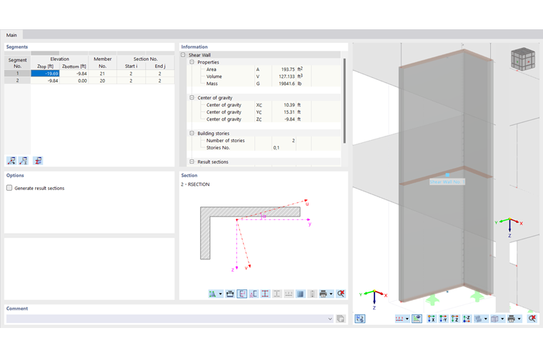 Wall Panel over Two Stories with Two Result Beams