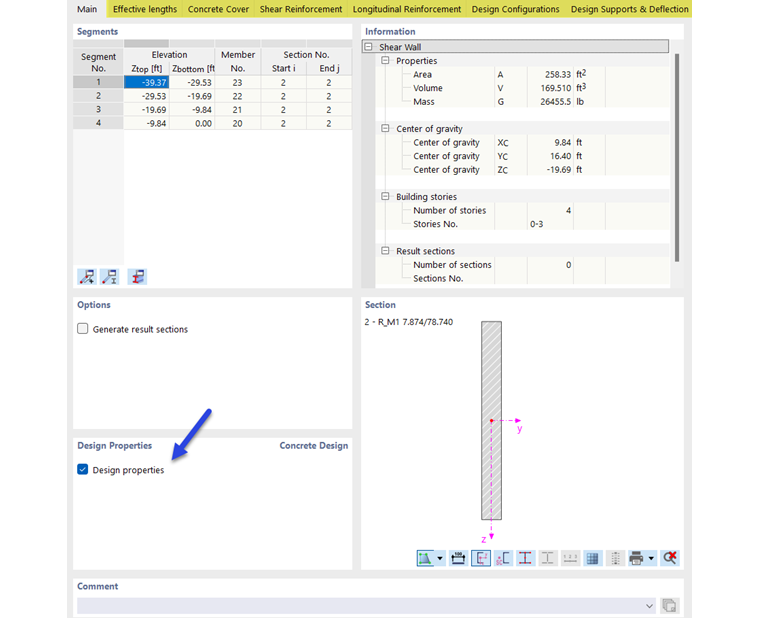 Activating Design Properties of Shear Wall