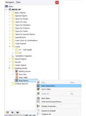 Creating Wall-Like Beam via Navigator Shortcut Menu