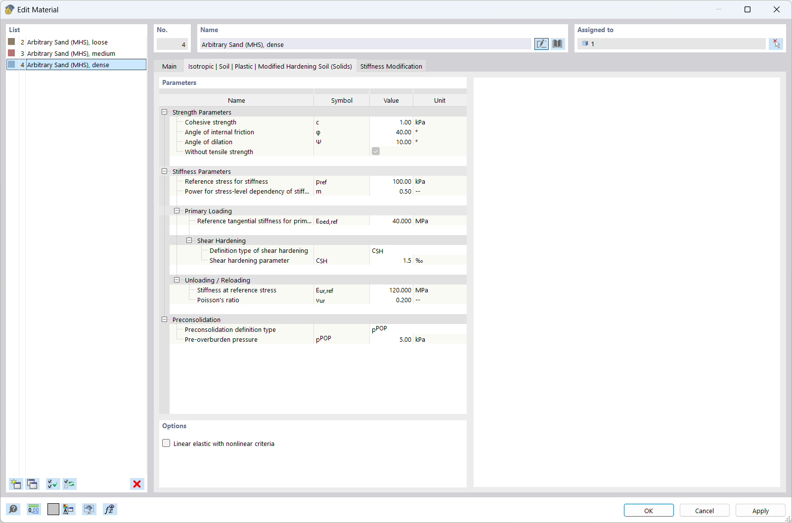 Feature 002860 | Soil Material Model "Modified Hardening Soil Model" for Geotechnical Analysis
