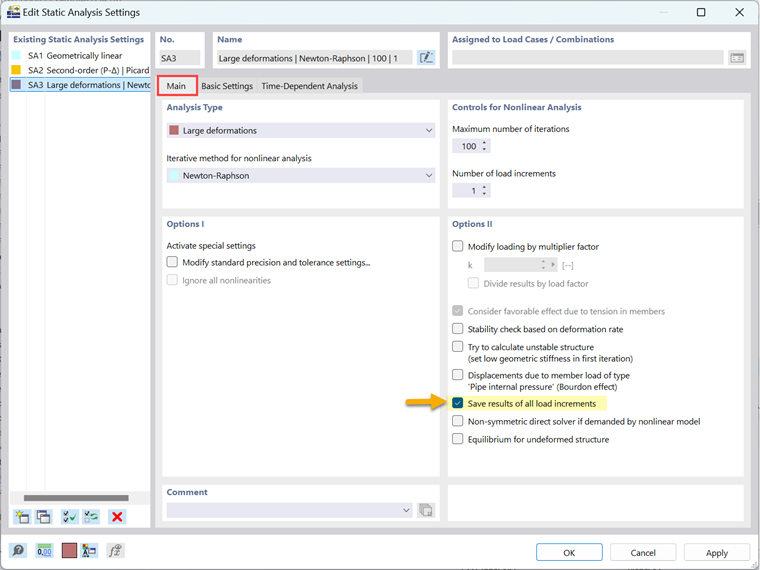 KB 001793 l Option “Save Results of All Load Increments”