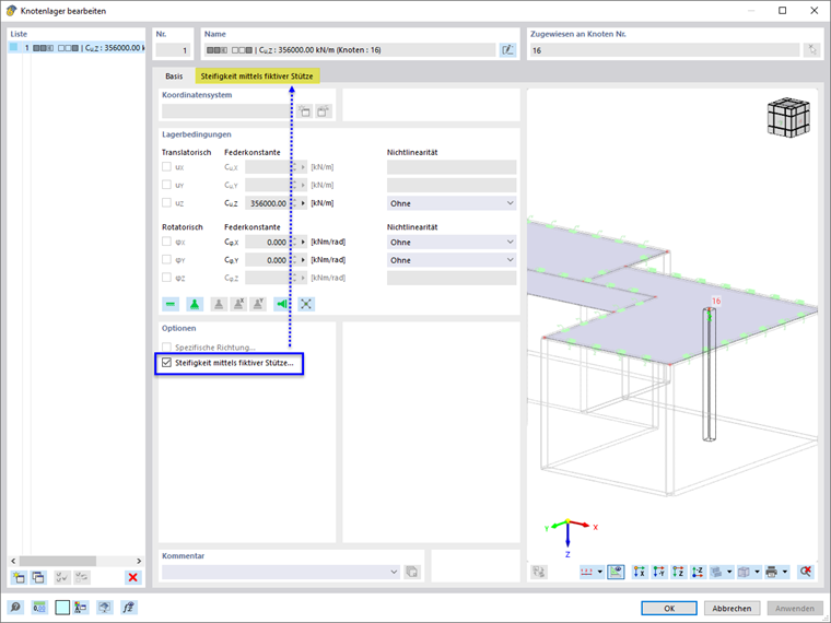 Determining Stiffness via Fictitious Column Using Program