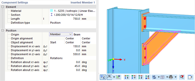 Defining Position of Inserted Member