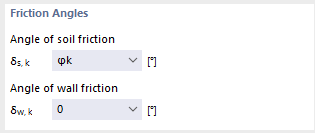 Display of concrete foundations with calculation of the angle of friction in a geotechnical engineering context.