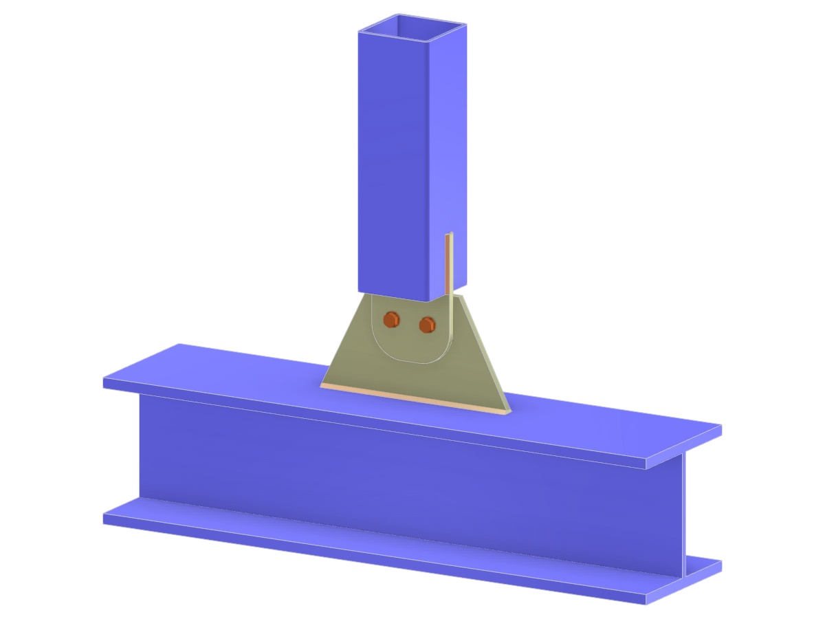 Model 005194 | Truss T-Joint | Vertical to Chord Connection via Gusset Plate and Tongue Plate