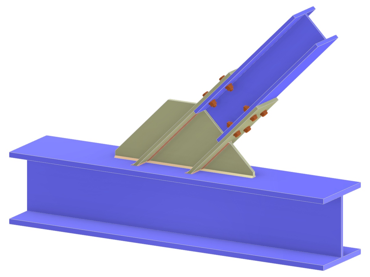 Model 005215 | Truss Y-Joint | Diagonal to Chord Connection via Gusset Plate and Fin Plates