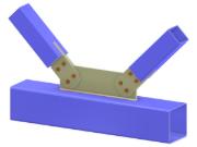 Model 005285 | Truss K-Joint | Diagonals to Chord Connection via Gusset Plate, Tongue Plate, and Cover Plates