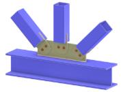 Model 005309 | Truss KT-Joint | Diagonals and Vertical to Chord Connection via Gusset Plate and Tongue Plate