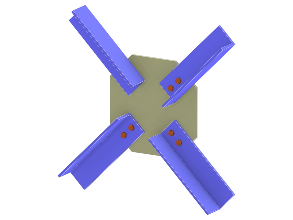 Model 005332 | Bracing X-Joint | Diagonal to Diagonal Connection via Gusset Plate