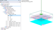 Graphic display of concrete foundations with structural explanation and cross-sectional analysis.