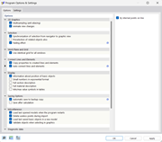 Dialog Box "Program Options and Settings", Tab "Options"
