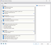 Dialog Box "Program Options and Settings", Tab "Options"