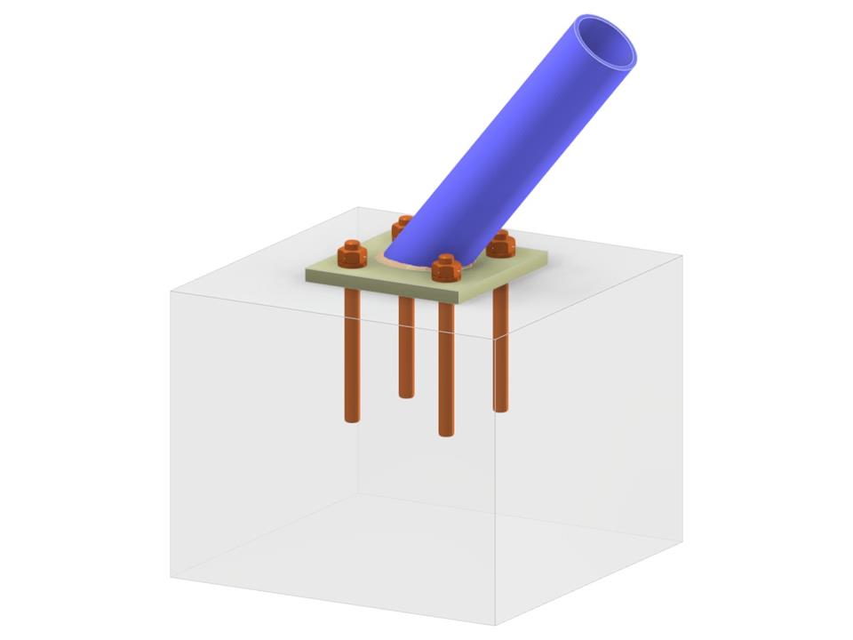Model 005419 | Column Base Plate with Inclined CHS Column