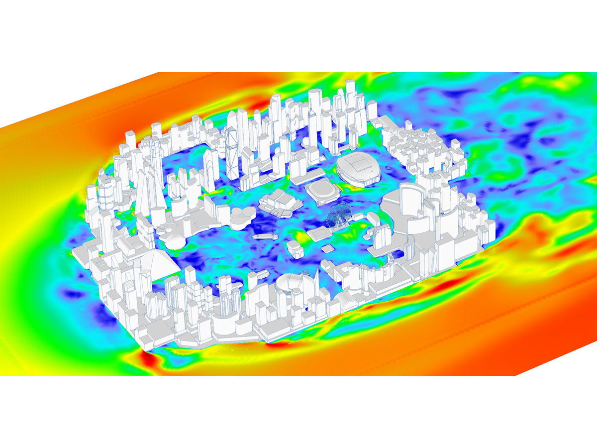 Wind Simulation on City | 005431