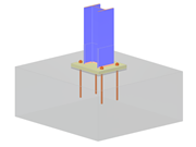 Illustration of a typical AISC base plate connection with anchor bolts and stiffeners for structural support.