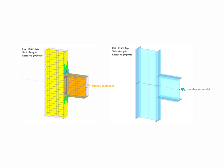 Dlubal software interface showcasing Surface Submodel and Member Submodel features.