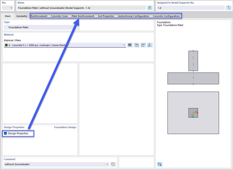 Concrete block foundation with rough inner surfaces of the bucket wall to support construction.