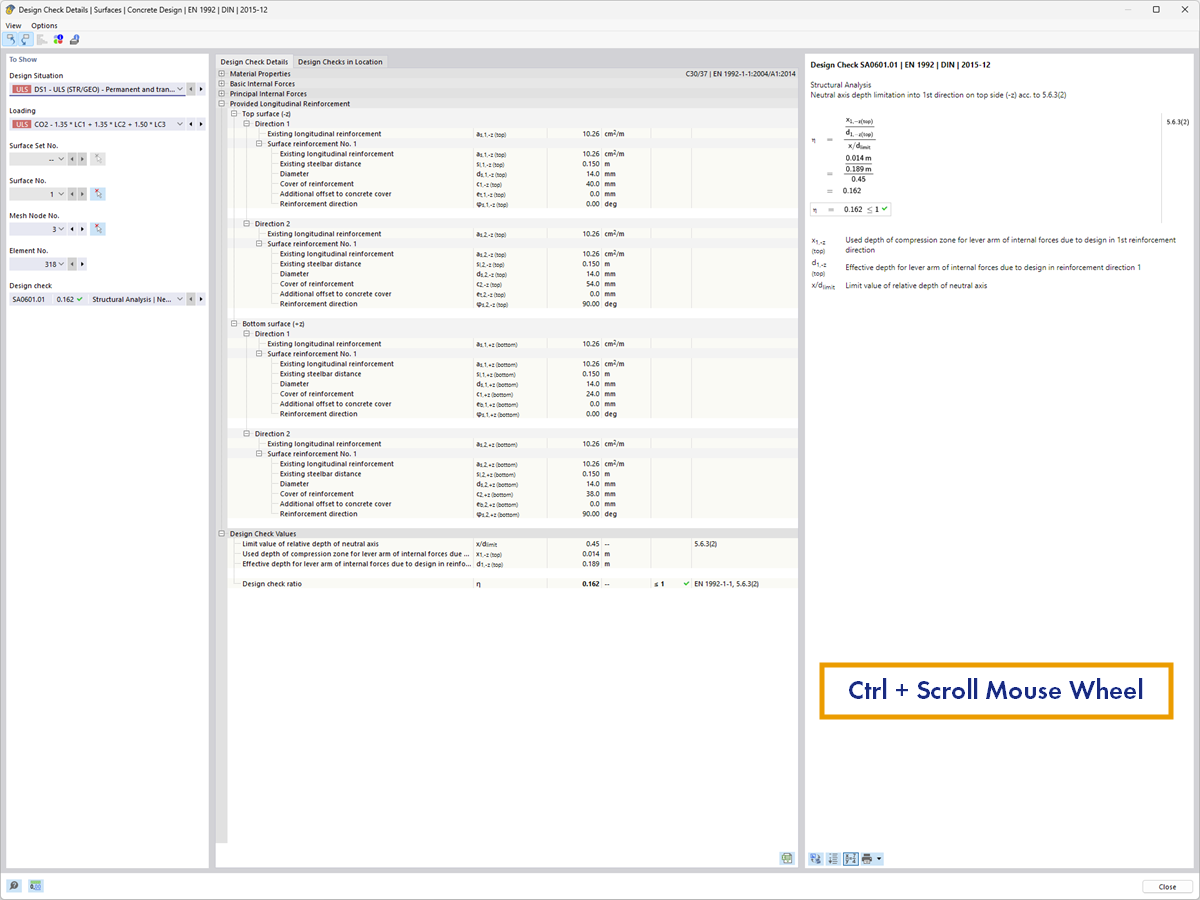FAQ 005633 | How can I change the display size of formulas in the result details?
