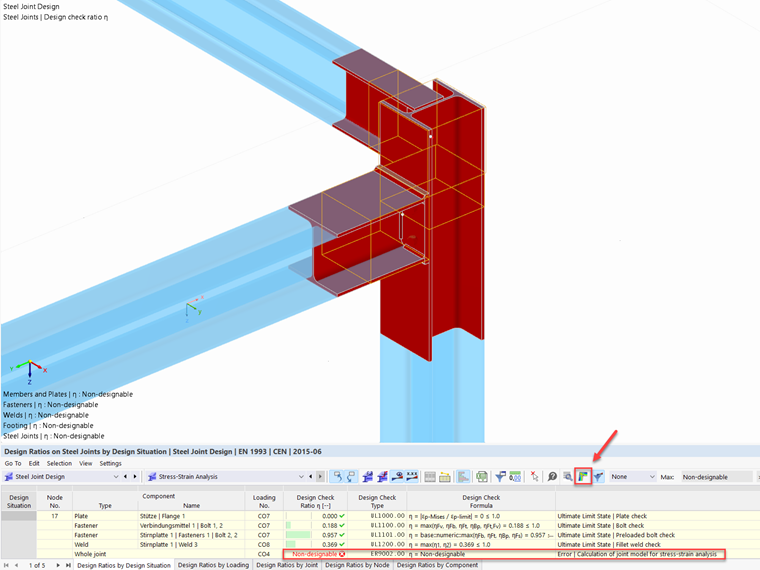 FAQ 005640 | A steel joint in my model is non-designable. How can I get more information to find the cause?