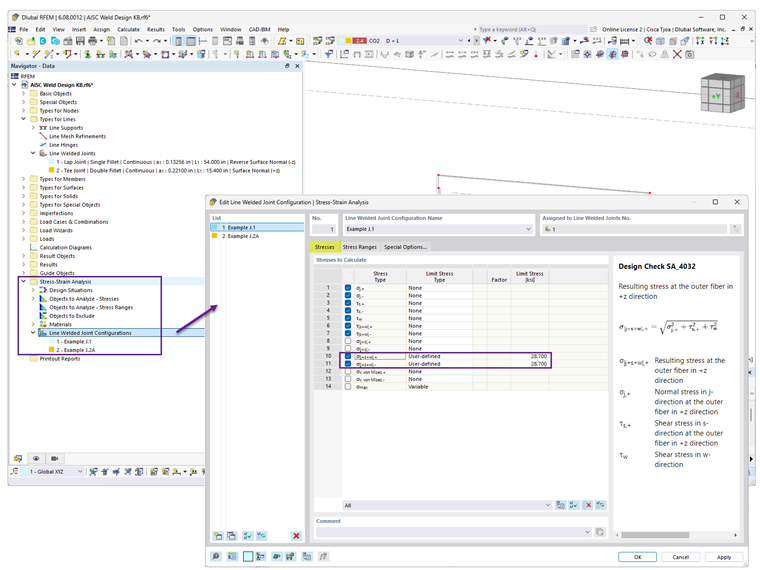 KB 001925 | AISC Fillet Weld Design in RFEM 6