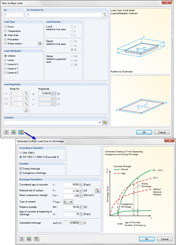 Screenshot of a dialog box for generating surface loads due to shrinkage