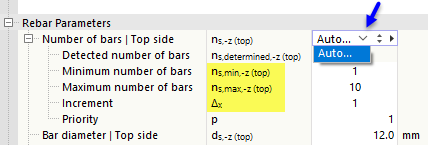 Automatic determination of the number of rebars in a reinforcement layout | Technical result view