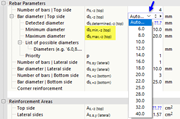 Calculation of rebar diameter for reinforcement analysis | Automatic determination of longitudinal reinforcement