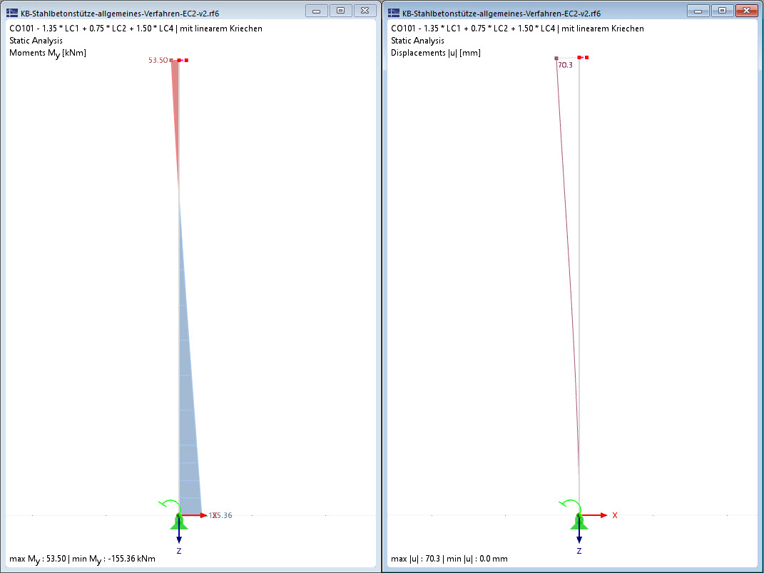 Output of nonlinear calculations | Structural analysis | Creep