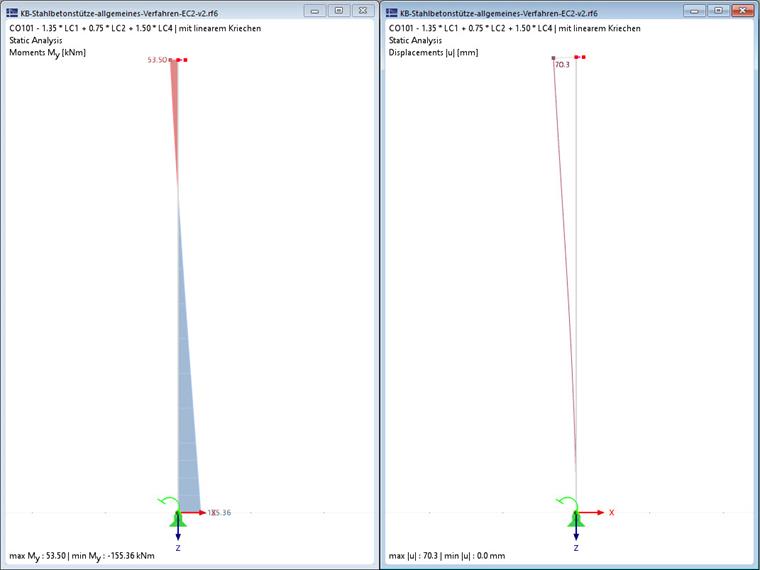 Output of nonlinear calculations | Structural analysis | Creep