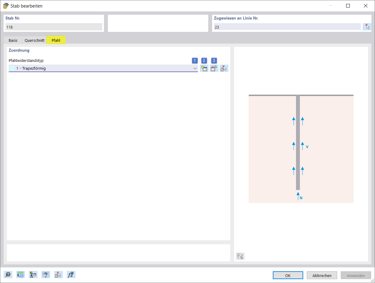 Members – Section "Pile" and Selecting Pile Resistance Type