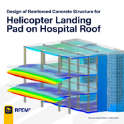 Graduation thesis drawing of a reinforced concrete helicopter pad design on a hospital roof
