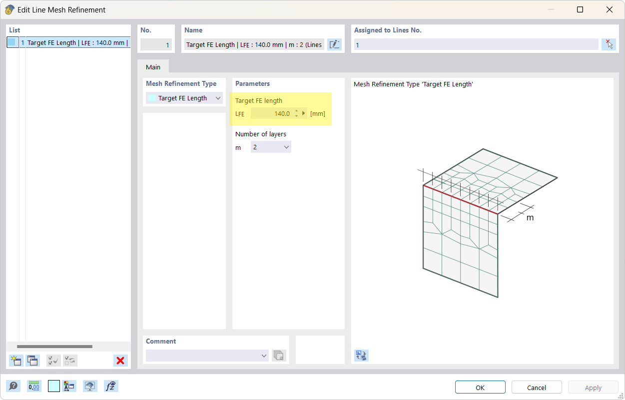 Structure in the Structural Stability add-on with a cantilever as a member element and a concentrated line support