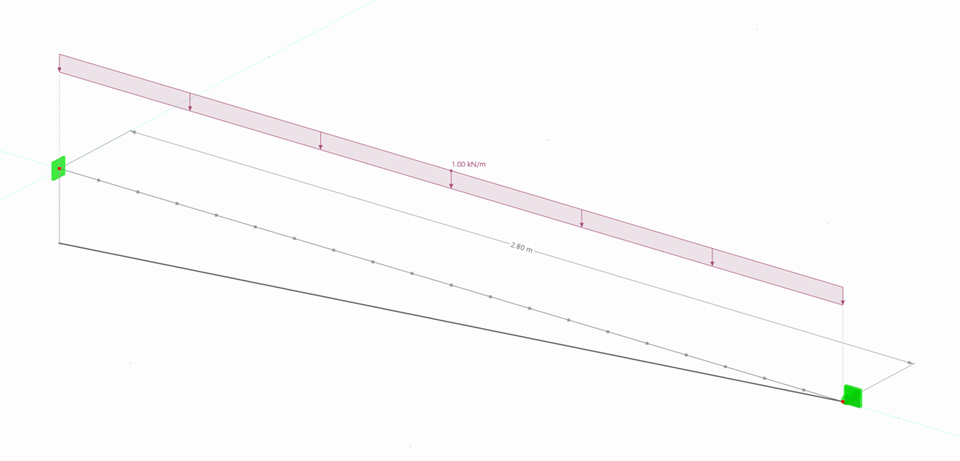 Model 005514 | Display of a cantilever as a member | Analysis of buckling shape, buckling mode and critical load