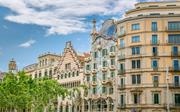 Facade view of the Casa Batlló in the modernism style by Antoni Gaudí in Barcelona