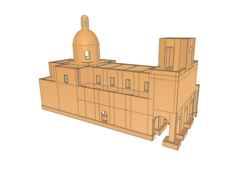 Structural BIM Model of San Francisco Temple in San Miguel de Tucumán for Structural Analysis