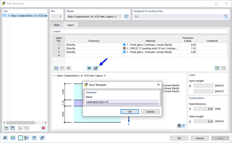 Save layer composition as template | Saving glass composition