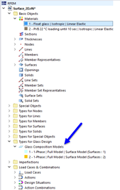 Glass composition model | Data navigator with advanced glass settings