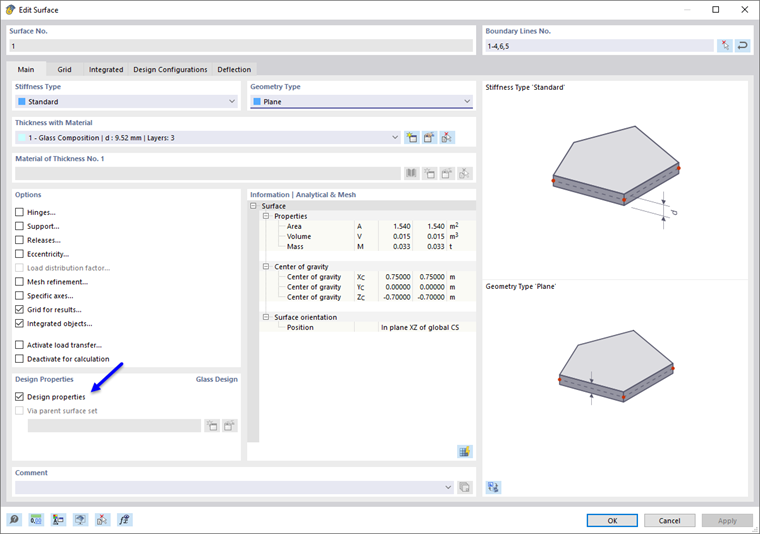 Technical overview of the design properties for surface and glass in a comparison