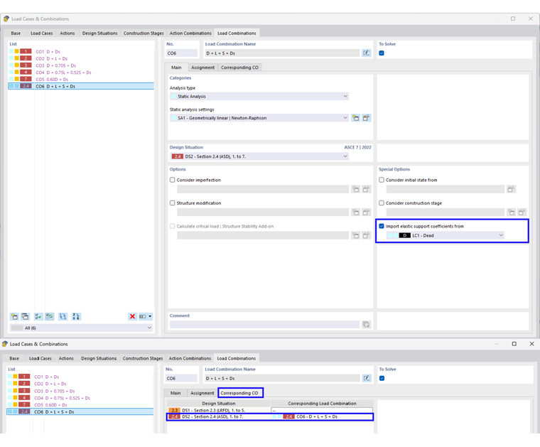 Automatic import of elastic support coefficients | Soil-structure interaction | Foundation coefficients and load combinations