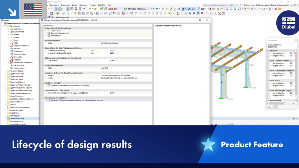 Product Feature of Design Result Lifecycle for Steel, Steel Joints, Aluminum, and Timber