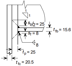 Precise bolted end plate dimensions outlined in technical drawing | Engineering details