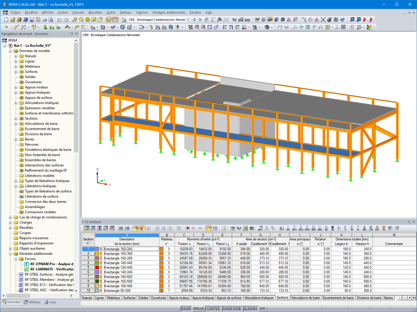 Model of Building C | La Rochelle | School complex, timber-steel structure, and timber-concrete composite slab