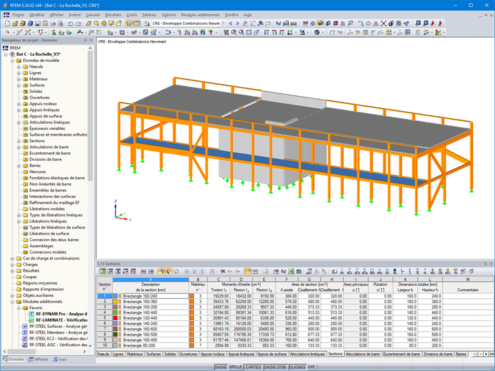 Model of Building C | La Rochelle | School complex, timber-steel structure, and timber-concrete composite slab