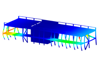 Illustration of the deformations of Building C in La Rochelle, highlighting sustainable materials and hybrid solutions.