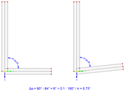 Technical cross-section of a taper with highlighted angle of difference for precise angle analysis
