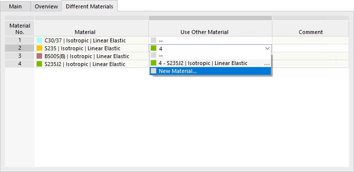 Using Different Material for Design Situation
