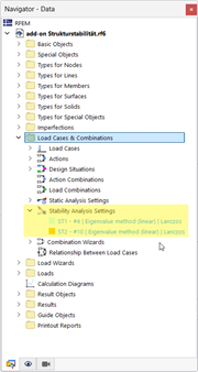 The image shows new entries in the Data navigator after activating the add-on.