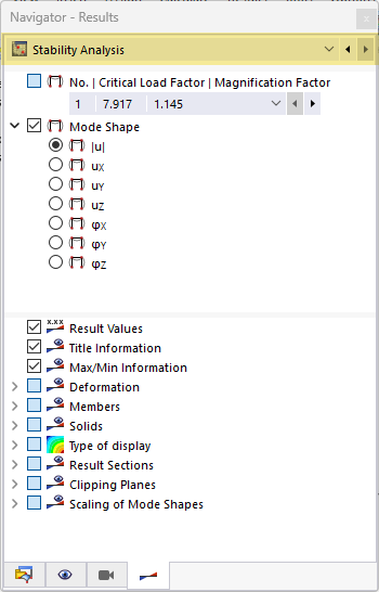 The result of the add-on is presented in a structured list in Results Navigator.