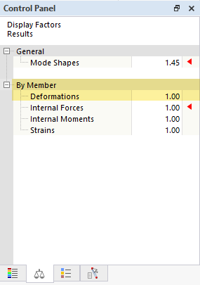 The control panel shows the mode shapes with precise results.