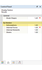 The control panel shows the mode shapes with precise results.